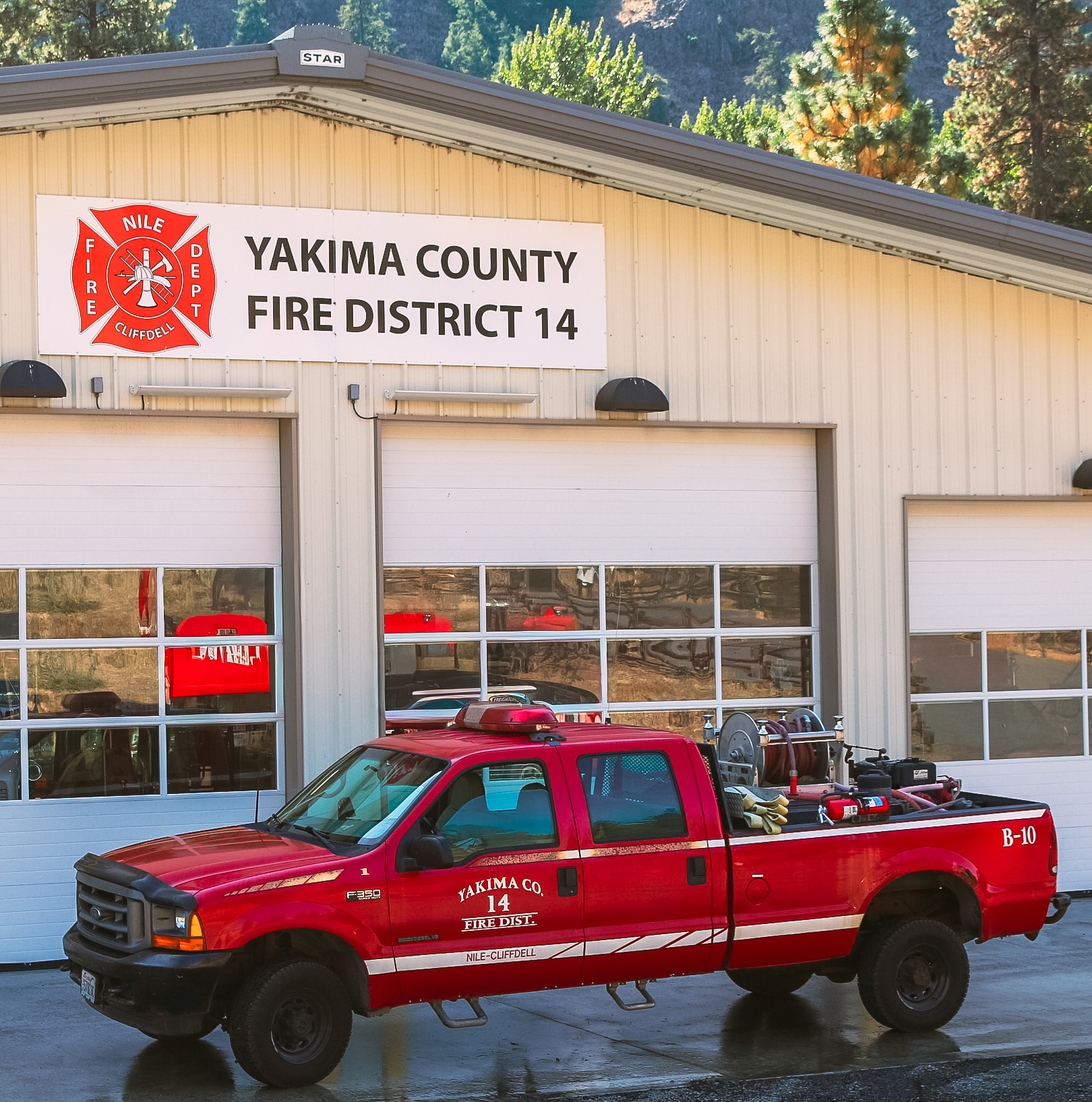 Brush 10 posed outside Yakima County Fire District 14